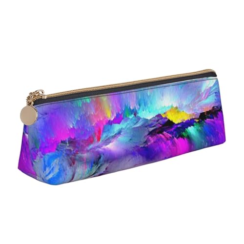 WXWJSHMGC Federmappe mit Nordlichter-Motiv, Leder, Füllfederhalter, personalisierbar, tragbar, großes Fassungsvermögen, für Mädchen und Jungen von WXWJSHMGC