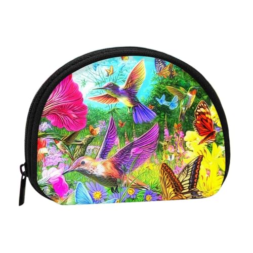 WXWJSHMGC Geldbörse mit Vögeln und Blumen, Schmetterlings-Druck, Mini-Geldbörse für Frauen und Mädchen, Persönlichkeit, kleine Münztasche, Aufbewahrungstasche, Clutch, Geldbörse, Einheitsgröße, lässig von WXWJSHMGC