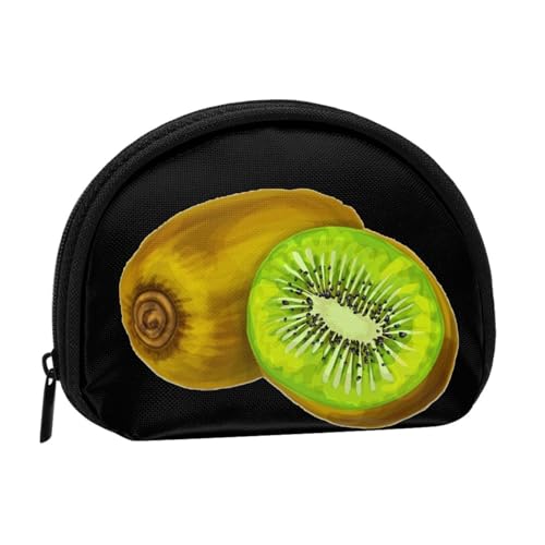 WXWJSHMGC Kiwi Print Münzbörse Mini Geldbörse für Frauen Mädchen Persönlichkeit Kleine Münztasche Shell Aufbewahrungstasche Clutch Wallets, Einheitsgröße, Casual, Schwarz , Einheitsgröße von WXWJSHMGC