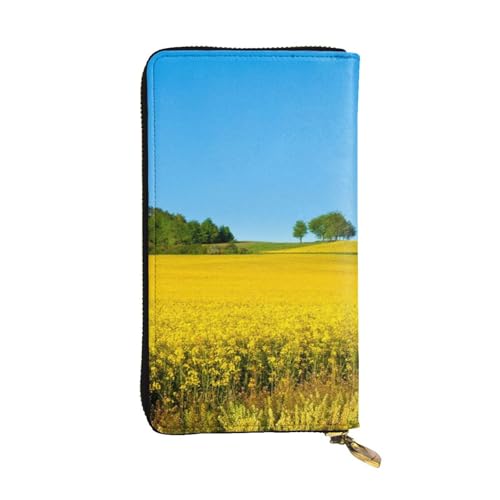 WXWJSHMGC Lange Geldbörse mit Raps-Blumenfeld-Druck, Einkaufs-Clutch, PU-Leder, Handtaschen für Damen, Herren von WXWJSHMGC