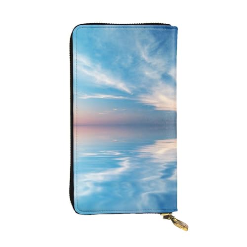 WXWJSHMGC Lange Geldbörse mit friedlichem Meereslandschafts-Druck, Einkaufs-Clutch, PU-Leder, Handtasche für Damen, Herren von WXWJSHMGC