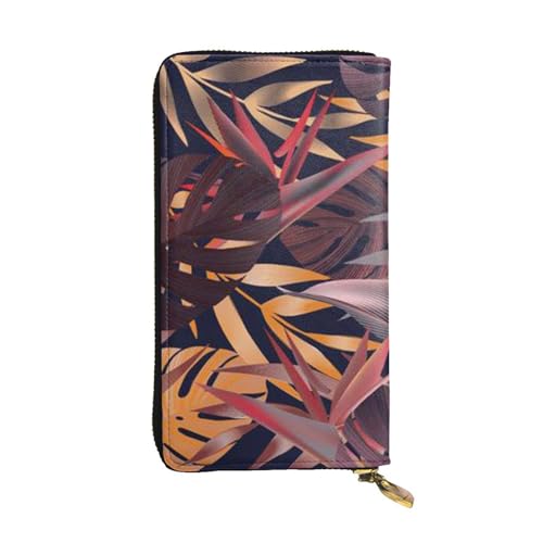 WXWJSHMGC Lange Geldbörse mit tropischem Blumenmuster, Einkaufs-Clutch, PU-Leder, Handtasche für Damen, Herren von WXWJSHMGC