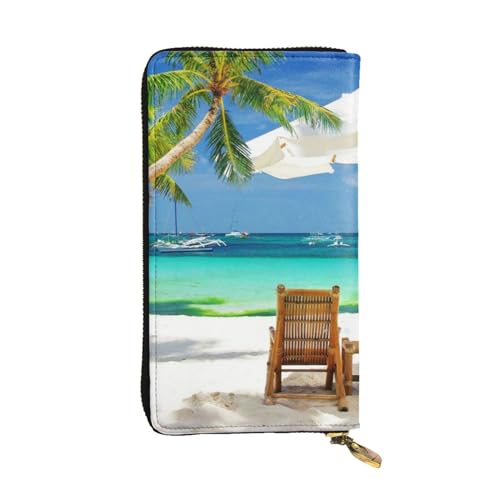 WXWJSHMGC Lange Geldbörse mit tropischem Urlaubs-Aufdruck, Einkaufs-Clutch, PU-Leder, Handtaschen für Damen, Herren von WXWJSHMGC
