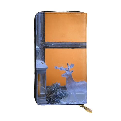 WXWJSHMGC Lange Geldbörse mit weihnachtlichem Elch-Druck, Einkaufs-Clutch, PU-Leder, Handtaschen für Damen, Herren von WXWJSHMGC