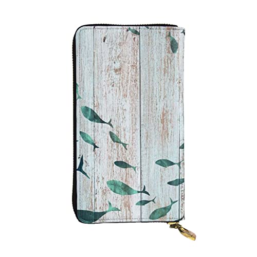 WXWJSHMGC Langes Portemonnaie mit abstraktem Fisch-Druck, Einkaufs-Clutch, PU-Leder, Handtasche für Damen, Herren von WXWJSHMGC