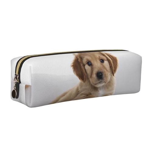WXWJSHMGC Leder-Federmäppchen mit Golden Retriever-Aufdruck, einfach, mit metallischer Reißverschlusstasche, Aufbewahrungstasche für Mädchen, Jungen, Studenten, Universität, Mittelschule, gold WXWJSHMGC Leder-Federmäppchen mit Golden Retriever-Aufdruck, einfach, mit metallischer Reißverschlusstasche, Aufbewahrungstasche für Mädchen, Jungen, Studenten, Universität, Mittelschule, gold von WXWJSHMGC