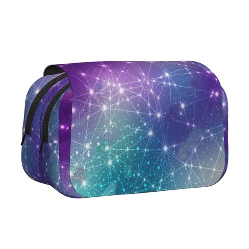 WXWJSHMGC Magisches Federmäppchen mit Weltraum-Druck, tragbar, doppellagig, für Kinder, Mädchen, Jungen und Erwachsene von WXWJSHMGC
