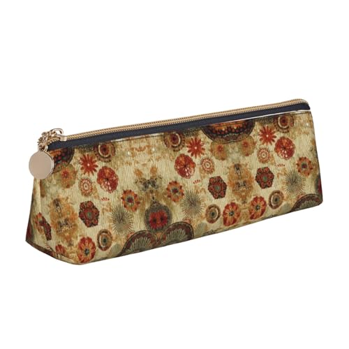 WXWJSHMGC Medallion Federmäppchen aus Leder, mit mehreren Aufdrucken, personalisierbar, tragbar, großes Fassungsvermögen, für Mädchen und Jungen von WXWJSHMGC