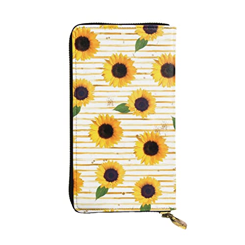 WXWJSHMGC Modische Geldbörse mit Sonnenblumenmuster, lange Geldbörse, Einkaufs-Clutch, PU-Leder, Handtasche für Damen, Herren von WXWJSHMGC