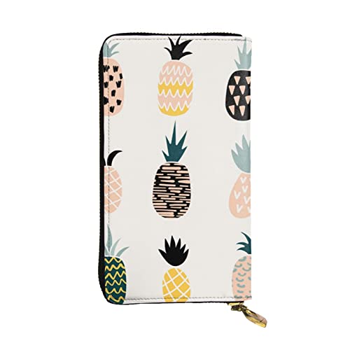 WXWJSHMGC Modische lange Geldbörse mit Ananas-Druck, Einkaufs-Clutch, PU-Leder, Handtasche für Damen, Herren von WXWJSHMGC
