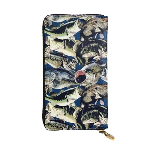 WXWJSHMGC Modische lange Geldbörse mit Fischmuster-Druck, Einkaufs-Clutch, PU-Leder, Handtasche für Damen, Herren von WXWJSHMGC