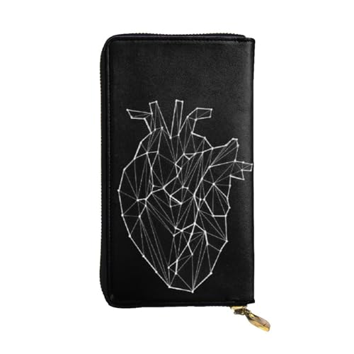 WXWJSHMGC Modische lange Geldbörse mit Herz-Aufdruck, Einkaufs-Clutch, PU-Leder, Handtasche für Damen, Herren von WXWJSHMGC