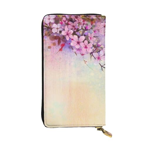 WXWJSHMGC Modische lange Geldbörse mit Kirsch-Motiv, Einkaufs-Clutch, PU-Leder, Handtasche für Damen, Herren von WXWJSHMGC