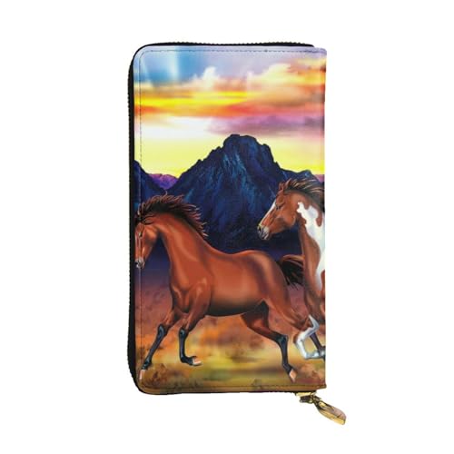 WXWJSHMGC Modische lange Geldbörse mit Laufpferd-Aufdruck, Einkaufs-Clutch, PU-Leder, Handtasche für Damen, Herren von WXWJSHMGC