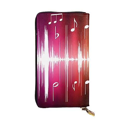 WXWJSHMGC Modische lange Geldbörse mit Musiknoten-Aufdruck, Einkaufs-Clutch, PU-Leder, Handtasche für Damen, Herren von WXWJSHMGC