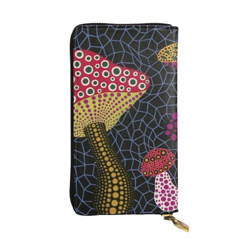WXWJSHMGC Modische lange Geldbörse mit Pilz-Aufdruck, Einkaufs-Clutch, PU-Leder, Handtasche für Damen, Herren von WXWJSHMGC