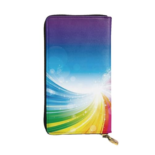 WXWJSHMGC Modische lange Geldbörse mit Regenbogen-Hintergrund, Einkaufs-Clutch, PU-Leder, Handtaschen für Damen, Herren von WXWJSHMGC