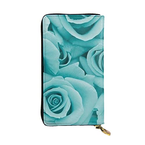 WXWJSHMGC Modische lange Geldbörse mit Rosen-Aufdruck, Einkaufs-Clutch, PU-Leder, Handtasche für Damen, Herren von WXWJSHMGC