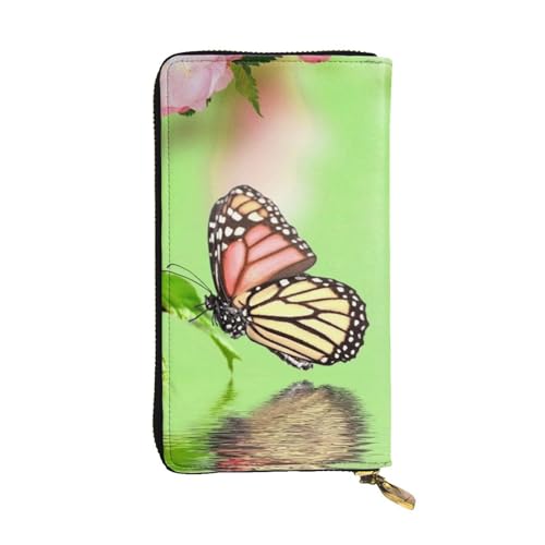 WXWJSHMGC Modische lange Geldbörse mit Schmetterlings-Aufdruck, Einkaufs-Clutch, PU-Leder, Handtasche für Damen, Herren von WXWJSHMGC