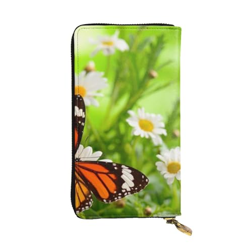 WXWJSHMGC Modische lange Geldbörse mit Schmetterlings-Motiv, Einkaufs-Clutch, PU-Leder, Handtasche für Damen, Herren von WXWJSHMGC