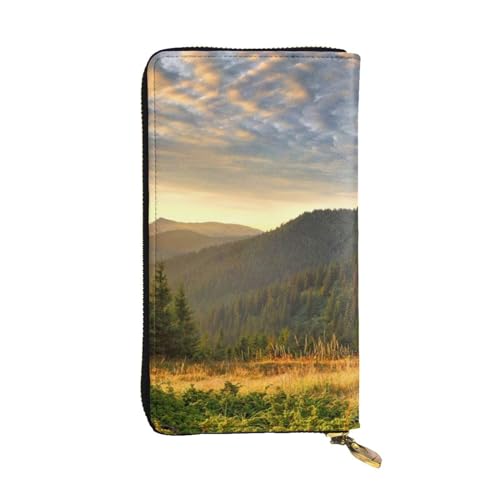 WXWJSHMGC Modische lange Geldbörse mit Sonnenaufgangs-Aufdruck, Einkaufs-Clutch, PU-Leder, Handtasche für Damen, Herren von WXWJSHMGC