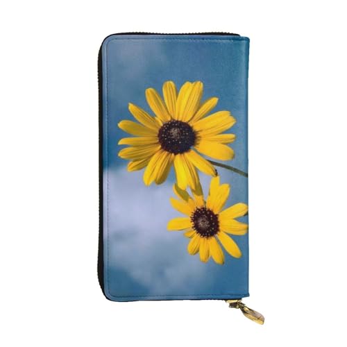 WXWJSHMGC Modische lange Geldbörse mit Sonnenblumen-Aufdruck, Einkaufs-Clutch, PU-Leder, Handtasche für Damen, Herren von WXWJSHMGC