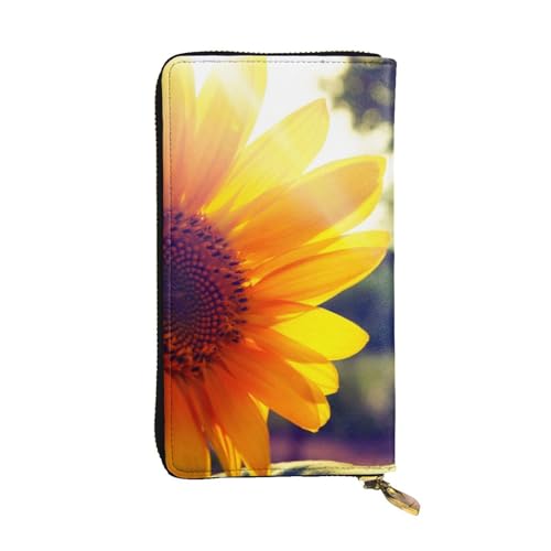 WXWJSHMGC Modische lange Geldbörse mit Sonnenblumen-Aufdruck, Einkaufs-Clutch, PU-Leder, Handtasche für Damen, Herren von WXWJSHMGC