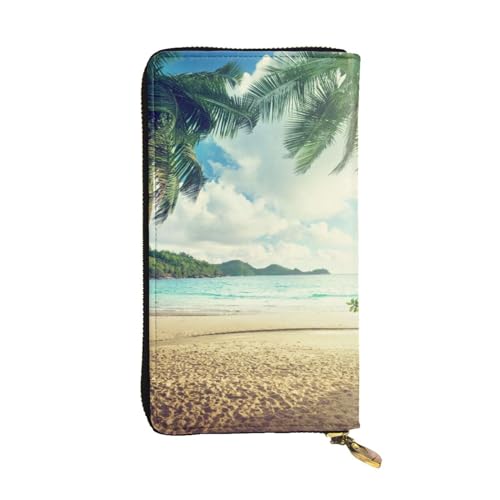 WXWJSHMGC Modische lange Geldbörse mit Sonnenuntergang am Strand, Einkaufs-Clutch, PU-Leder, Handtaschen für Damen, Herren von WXWJSHMGC