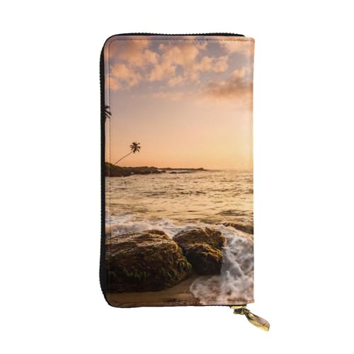 WXWJSHMGC Modische lange Geldbörse mit Sonnenuntergangs-Aufdruck, Einkaufs-Clutch, PU-Leder, Handtasche für Damen, Herren von WXWJSHMGC