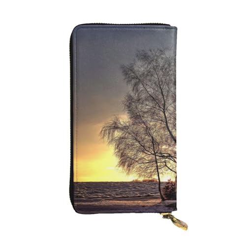 WXWJSHMGC Modische lange Geldbörse mit Sonnenuntergangs-Aufdruck, Einkaufs-Clutch, PU-Leder, Handtasche für Damen, Herren von WXWJSHMGC