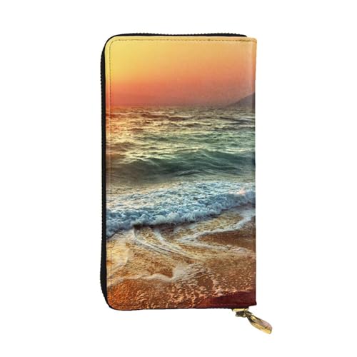 WXWJSHMGC Modische lange Geldbörse mit Sonnenuntergangs-Motiv, Einkaufs-Clutch, PU-Leder, Handtasche für Damen, Herren von WXWJSHMGC
