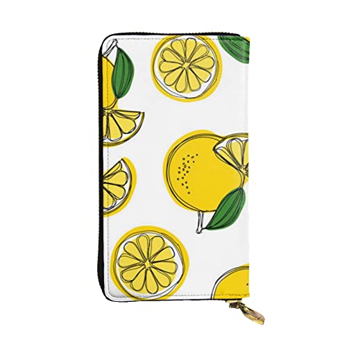 WXWJSHMGC Modische lange Geldbörse mit Zitronenfrucht-Muster, Einkaufs-Clutch, PU-Leder, Handtasche für Damen, Herren von WXWJSHMGC