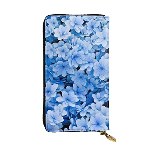 WXWJSHMGC Modische lange Geldbörse mit blauem Blumendruck, Einkaufs-Clutch, PU-Leder, Handtasche für Damen, Herren von WXWJSHMGC