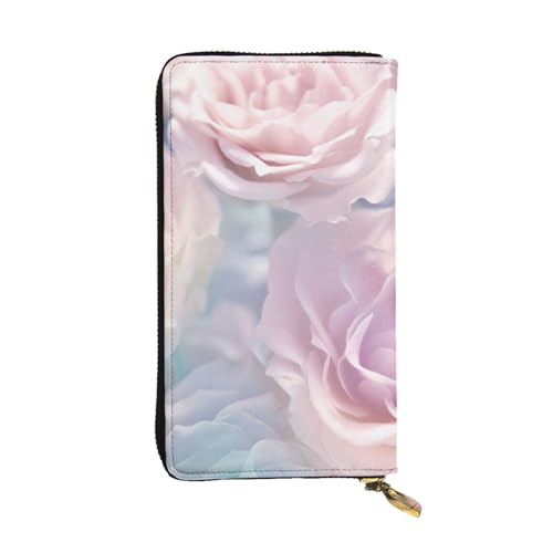 WXWJSHMGC Modische lange Geldbörse mit pinkfarbenem Blumendruck, Einkaufs-Clutch, PU-Leder, Handtasche für Damen, Herren von WXWJSHMGC
