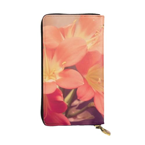 WXWJSHMGC Modische lange Geldbörse mit rotem Blumendruck, Einkaufs-Clutch, PU-Leder, Handtasche für Damen, Herren von WXWJSHMGC