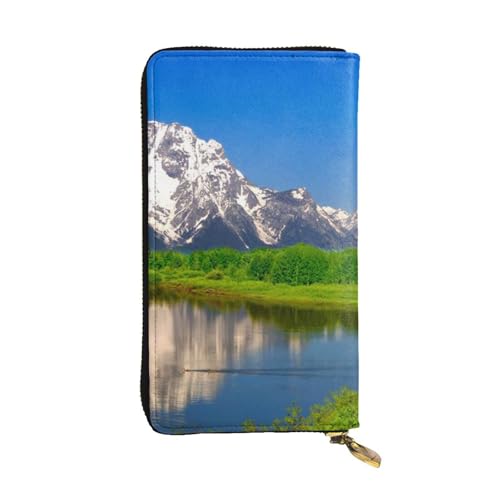 WXWJSHMGC Modische lange Geldbörse mit schönem Landschaftsdruck, Einkaufs-Clutch, PU-Leder, Handtasche für Damen, Herren von WXWJSHMGC