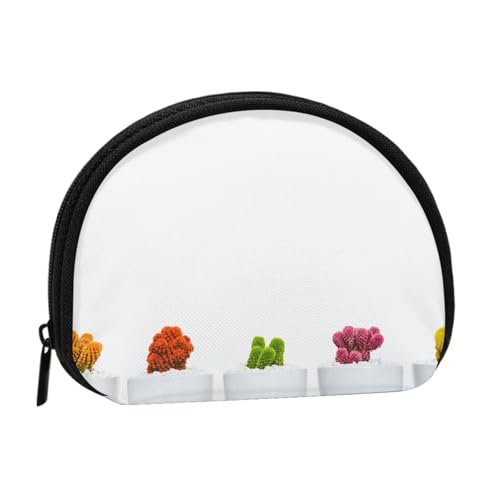 WXWJSHMGC Münzbörse mit tropischem Pflanzendruck, Mini-Geldbörse für Frauen und Mädchen, Persönlichkeit, kleine Münztasche, Aufbewahrungstasche, Clutch, Geldbörse, Einheitsgröße, lässig, Schwarz von WXWJSHMGC