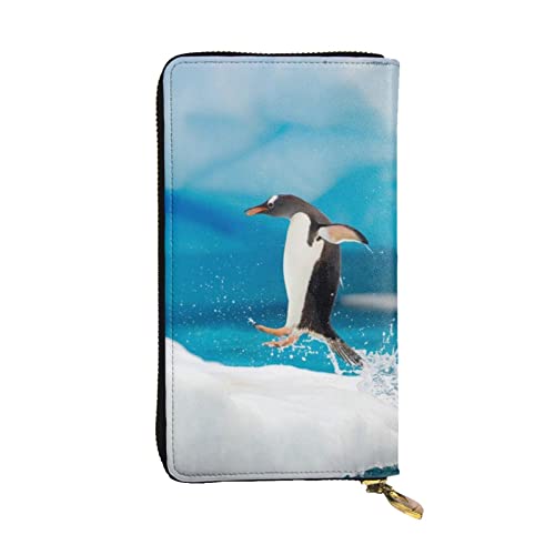 WXWJSHMGC Pinguin-Druck, modische lange Geldbörse, Einkaufs-Clutch, PU-Leder, Handtasche für Damen, Herren von WXWJSHMGC