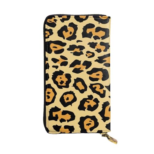 WXWJSHMGC Schöne Geldbörse mit Leopardenmuster, lange Geldbörse, Einkaufs-Clutch, PU-Leder, Handtasche für Damen, Herren von WXWJSHMGC