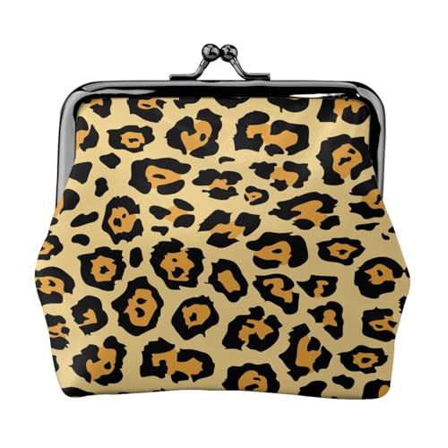 WXWJSHMGC Schöne Geldbörse mit Leopardenmuster für Herren und Damen, Leder, Kussschloss, kleine Tasche von WXWJSHMGC