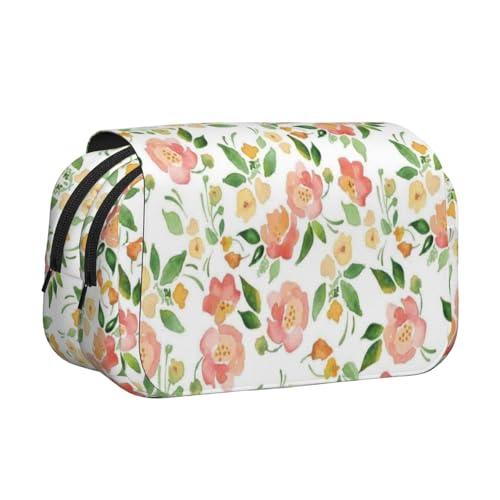 WXWJSHMGC Stifteetui mit Blumen- und Vogeldruck, tragbar, doppellagig, für Kinder, Mädchen, Jungen und Erwachsene von WXWJSHMGC