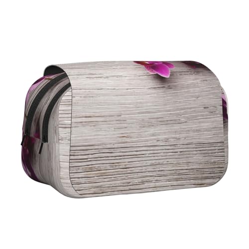 WXWJSHMGC Stifteetui mit Blumenmuster, aus Holz, tragbar, doppellagig, für Kinder, Mädchen, Jungen und Erwachsene von WXWJSHMGC