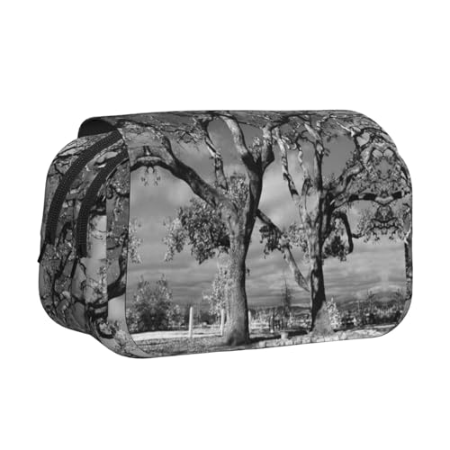 WXWJSHMGC Stifteetui mit Eichenpflanzen-Druck, tragbar, doppellagig, für Kinder, Mädchen, Jungen und Erwachsene von WXWJSHMGC