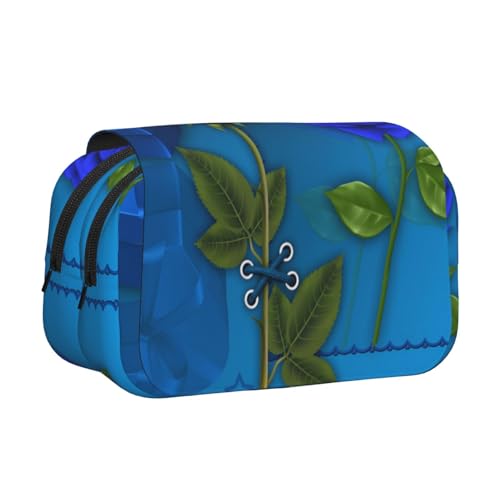 WXWJSHMGC Stifteetui mit Gartenrosen-Druck, tragbar, doppellagig, für Kinder, Mädchen, Jungen und Erwachsene von WXWJSHMGC