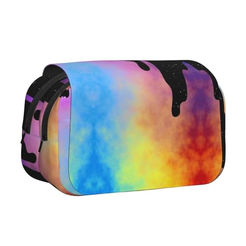 WXWJSHMGC Stifteetui mit Pigmentdruck – tragbare doppellagige Aufbewahrung Federmäppchen für Kinder, Mädchen, Jungen und Erwachsene von WXWJSHMGC