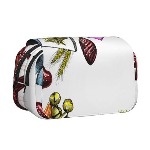 WXWJSHMGC Stifteetui mit Weihnachtsdekor, tragbar, doppellagig, für Kinder, Mädchen, Jungen und Erwachsene von WXWJSHMGC