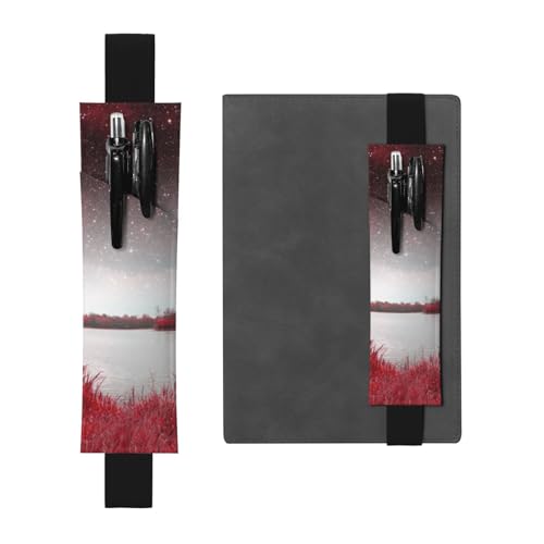 WXWJSHMGC Stiftehalter aus PU-Leder, Querformat, verstellbar, mit rotem Querformat, 2 Stück, Schwarz , Einheitsgröße von WXWJSHMGC