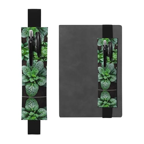 WXWJSHMGC Stifthalter mit grünem Sukkulenten-Druck, 2 Stück, verstellbares Gummiband, PU-Leder, Stifteetui für Hardcover-Tagebücher, Notizbücher für Schulanfang, Geschenk, Schwarz , Einheitsgröße WXWJSHMGC Stifthalter mit grünem Sukkulenten-Druck, 2 Stück, verstellbares Gummiband, PU-Leder, Stifteetui für Hardcover-Tagebücher, Notizbücher für Schulanfang, Geschenk, Schwarz , Einheitsgröße von WXWJSHMGC