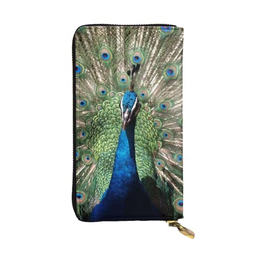 WXWJSHMGC The Peacock Print Fashion Long Wallet Shopping Clutch Purse Pu Leather Handbags for Ladies,Mens Wallets von WXWJSHMGC