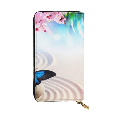 WXWJSHMGC Zen Design Schmetterling Druck Mode Lange Geldbörse Shopping Clutch Geldbörse PU Leder Handtaschen für Damen Herren Geldbörsen von WXWJSHMGC